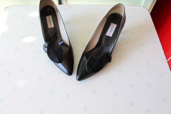 Vintage FANCY Black Heels..size 7.5 womens...1980… - image 4