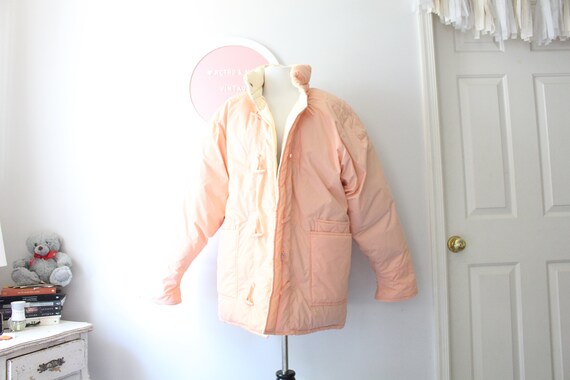 Vintage Pink Peachy Coat Jacket...large. hipster.… - image 2