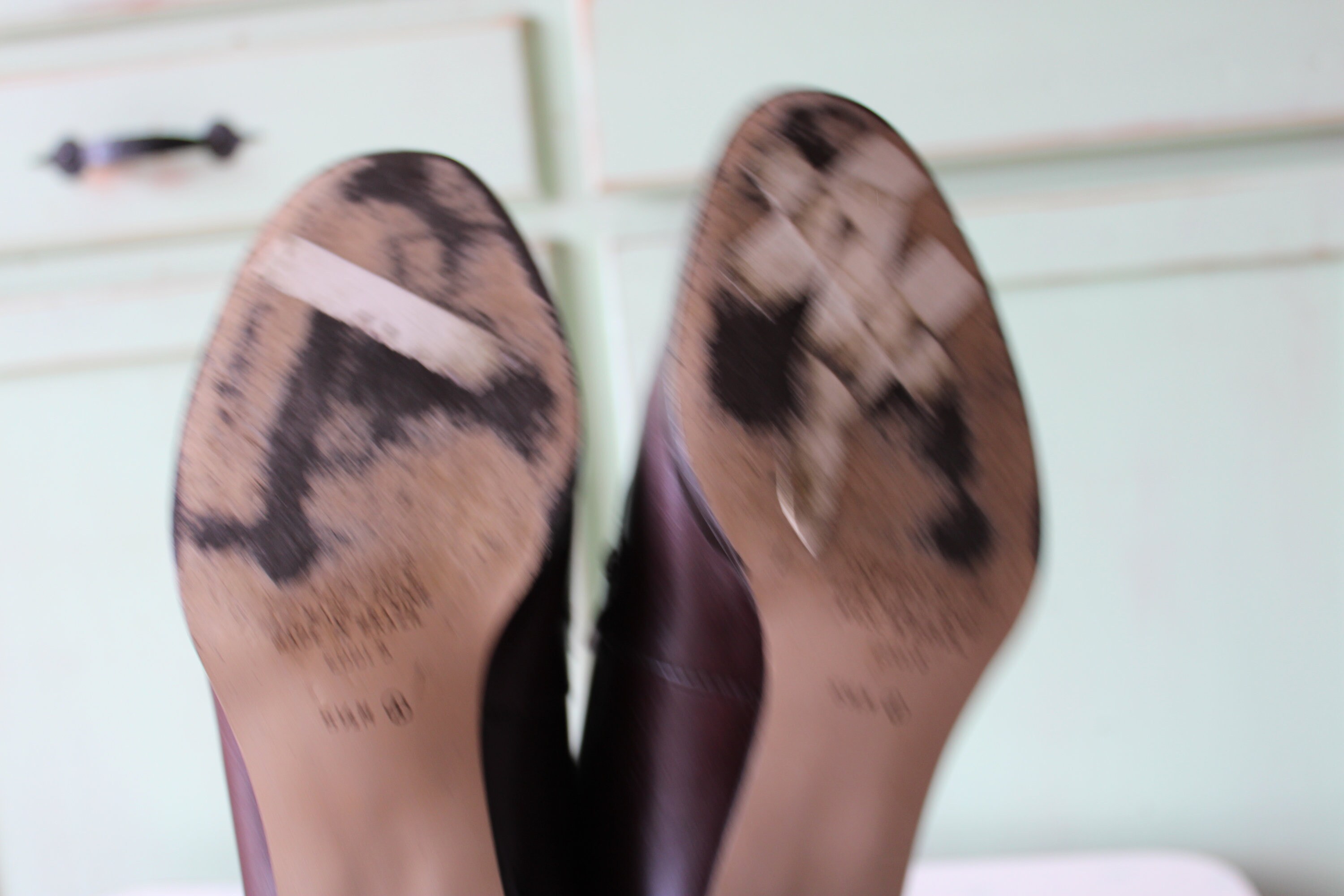 90年代ヴィンテージ NINE WEST ブラウンレザーローファーヒール 
