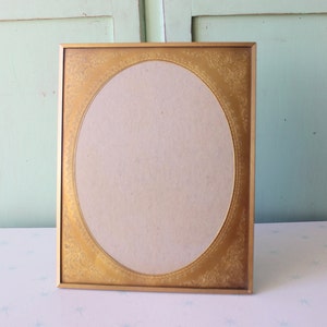1980s Golden Rectangle Picture Frame: Retro Vanity Decor (8x10)
