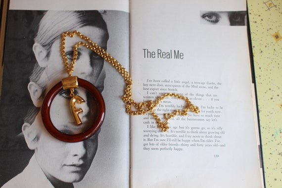 New Old Stock 1980s Letter F Necklace.....golden.… - image 2