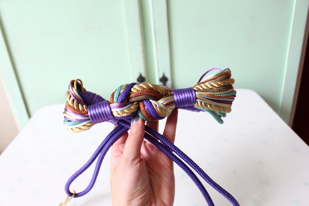80s Thick Braided Belt Royal Blue Purple Rope 80s Thick Braided Belt in Royal Blue Purple Rope Mermaid  main image 4