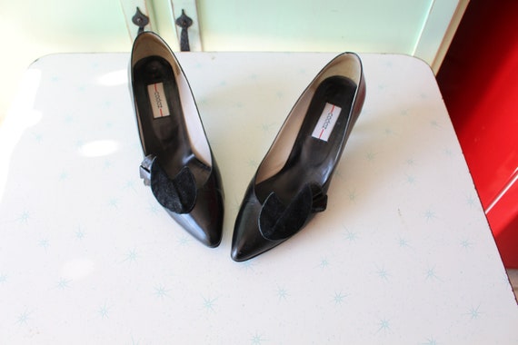 Vintage FANCY Black Heels..size 7.5 womens...1980… - image 3