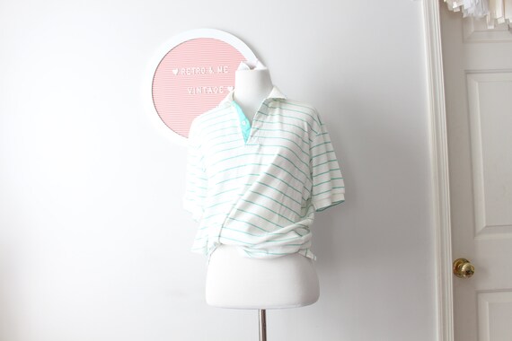 1980s RAD Geometric Striped Rad Tee....green. one… - image 3