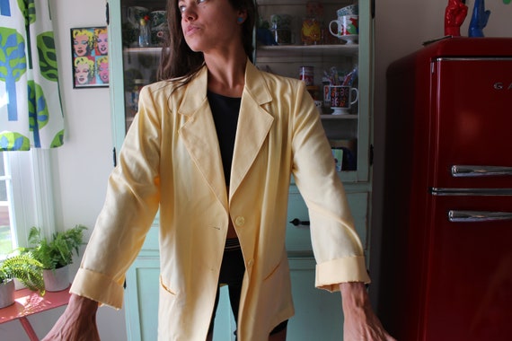 1980s YELLOW Jacket Blazer.....duckie. 80s busine… - image 3