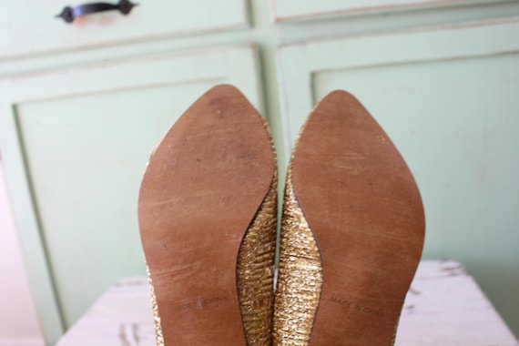 SALE//// 1980s GOLD GLAM Fancy Heels..size 6 wome… - image 5