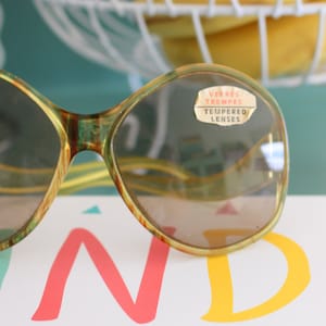1970s Oversized Mod Sunglasses: Rare Deadstock Women&#39;s Eyewear
