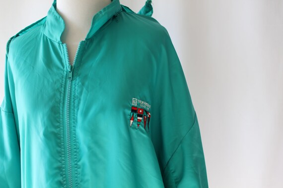 1980s Vintage Teal Windbreaker Jacket.....large. … - image 3