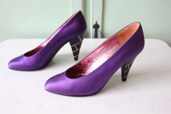 Buy Heels for Women, Closed Toe Chunky Mid Heel Buckle Ankle Strap Block  Purple Dress Pumps Shoes(0698-2,PurpleVE38) at Amazon.in