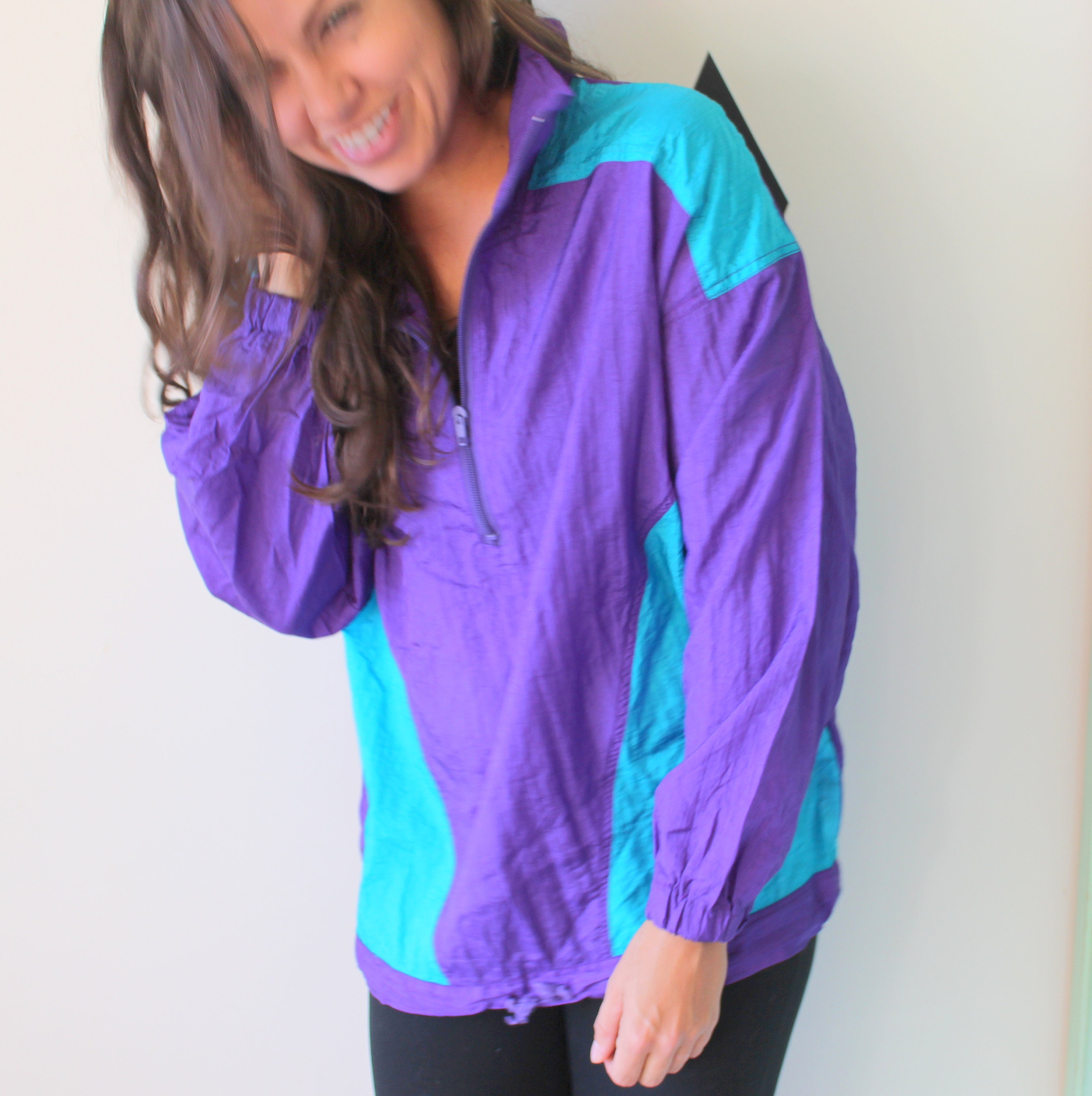 1980s HIPSTER Jacketunisex. Colorful. Bright. Retro. Teal