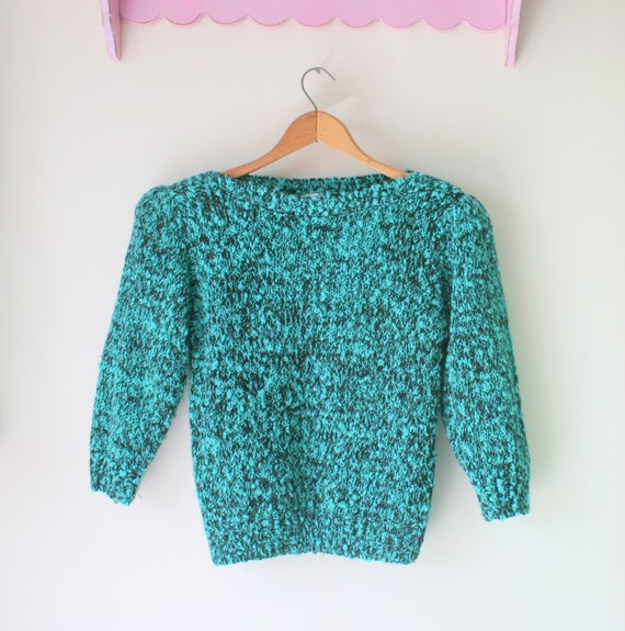 Vintage Festive Boho Slouchy Crop Sweater....size 