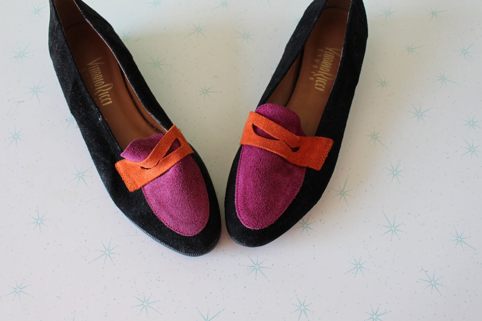 vintage designer suede flats....size 7 womens...shoes. retro. mod. designer. suede. black. ballet flats. 1980s flats. oxfords. p vintage designer suede flats....size 7 womens...shoes. retro. mod. designer. suede. black. ballet flats. 1980s flats. oxfords. p