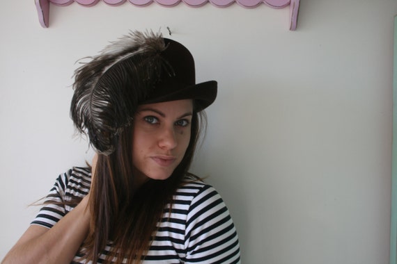 Vintage Mid Century Hat...feathered hat. church. … - image 2