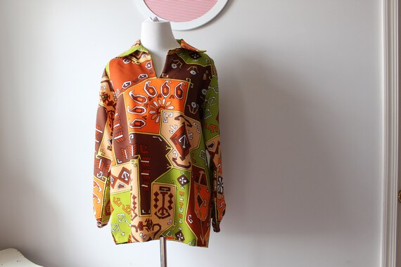 1970s GROOVY BLOUSE...size small medium womens..r… - image 7