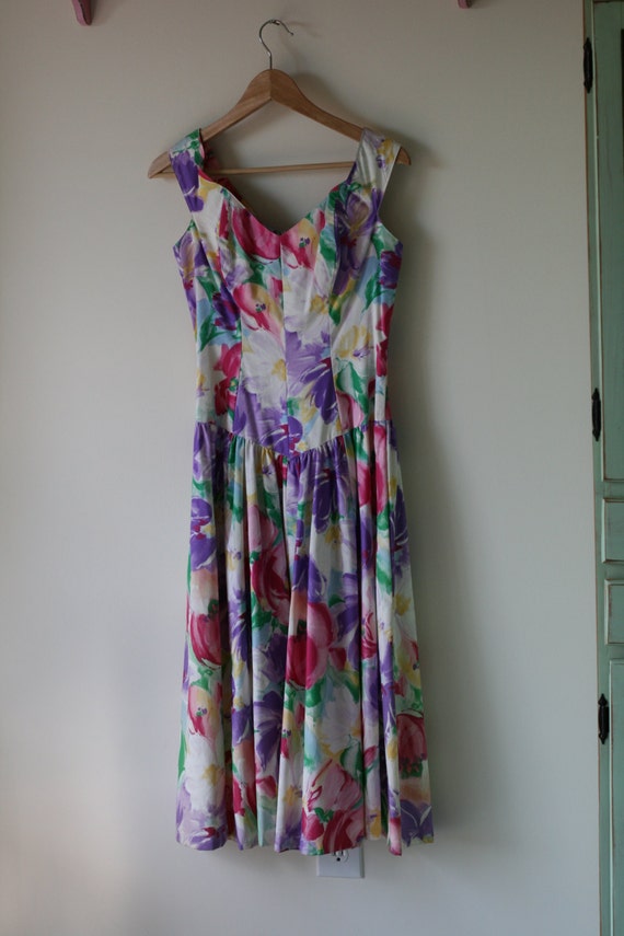 1980s Vintage DREAM FLORAL Garden Party Dress...s… - image 2