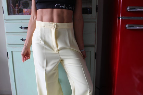 70s Vintage Yellow Pants....hipster. retro. hippi… - image 4