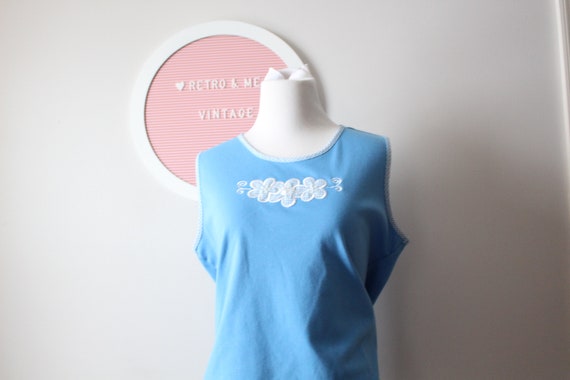 1980s Floral Patchwork Tank Top: Kitsch Cotton Su… - image 3