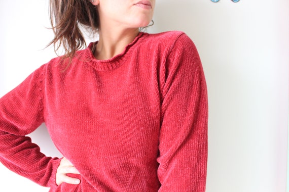 Vintage RED Sweater Pullover..medium. large. indi… - image 1