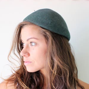 Vintage Mid Century Hat...vintage hat. valentine. winter hat. wedding. bride. costume. 1950s hat. 1960s hat. french. green hat. paris