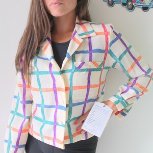 Vintage 1980s Abstract Print Blazer, Small/Medium