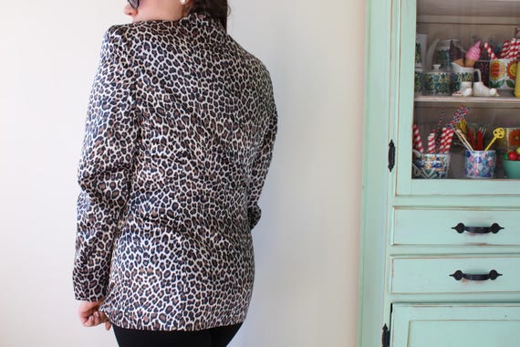 90s Leopard Print Blazer Jacket, Retro Acrylic Ca… - image 4