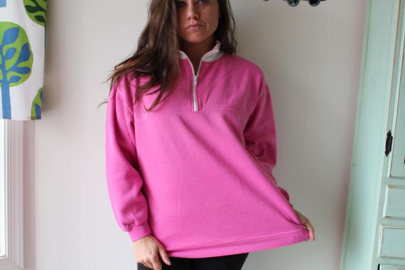 Vintage Pink Collared Top 1980s Pink Ladies Sweat… - image 5