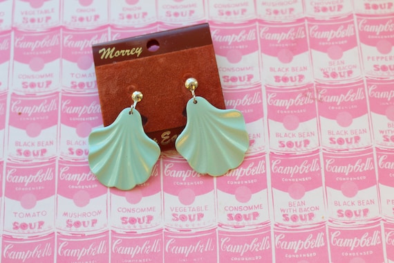 1980s Bright Blue MINT Earrings....clip ons. cost… - image 1