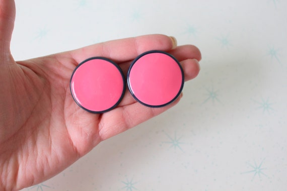 1980s PRETTY PINK Earrings.....oversized. costume… - image 1