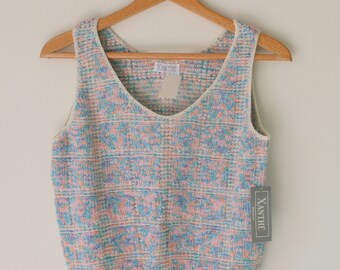 1980s SAVED BY the BELL Tank Top Sweater...small. medium. knit. colorful. bright. retro. xanthe. striped. urban. 1980s sweater. rad. fun
