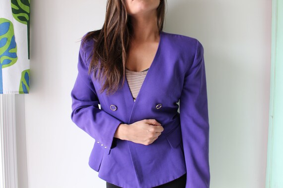 Vintage Purple Blazer Jacket...size large....gogo… - image 2