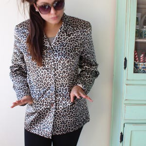 1990s LEOPARD Blazer Jacket..retro. 1980s. rad. 1990s. cardigan. jacket. high fashion. hipster. animal print. cat. made in USA. hollywood image 2