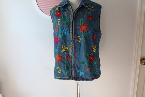 1980s HIPSTER Denim Jean Jacket Vest....medium wo… - image 2