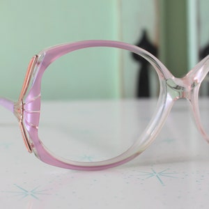 Vintage Lavender Pink Glasses.....new old stock. classic. groovy. twiggy. mod. retro glasses. librarian. secretary. woodstock. elan eyewear