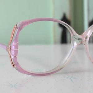 Vintage Lavender Pink Glasses.....new old stock. classic. groovy. twiggy. mod. retro glasses. librarian. secretary. woodstock. elan eyewear