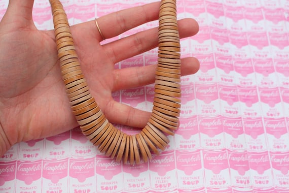 1980s Vintage Aztec Hippie NECKLACE......tan. nud… - image 1