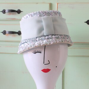 Vintage Blue DREAM Hat...straw hat. church. granny. summer. spring. easter. wedding. bride. costume. 1950s hat. 1960s hat. baby blue hat