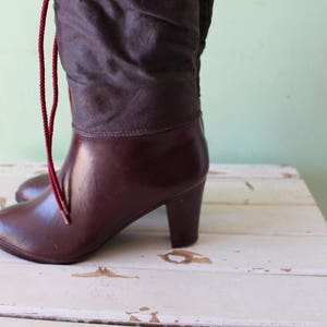 1970s CRANBERRY RAIN Boots...size 6 womens... snow boots. red boots. 1970s 1980s boots. costume. hipster. killer boots. rain boots. indie. image 5