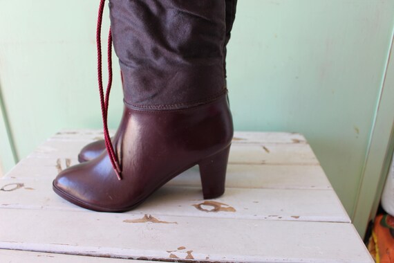 1970s CRANBERRY RAIN Boots...size 6 womens... sno… - image 5