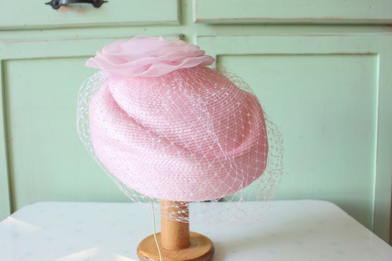 Vintage Pink DREAM Hat......straw hat. church. ho… - image 1