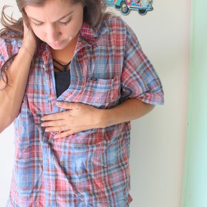 Vintage 1980s Plaid Cotton Button-Down Shirt - Size Large