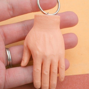 Creepy Hand Keychain: Plastic Finger Puppet, Kitsch Horror Goth