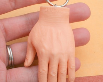 Creepy Hand Keychain: Plastic Finger Puppet, Kitsch Horror Goth