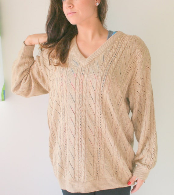 1980s GOLDEN GLITTER Oversized Geometric Sweater..