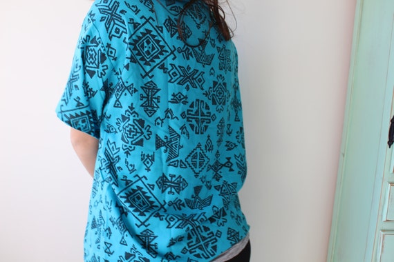 SALE//// 1980s RAD Bright Blue Geometric Hipster … - image 4