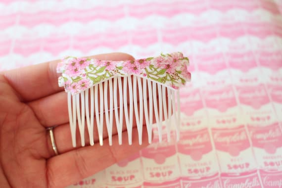 Vintage 80’s Pink Hair Combs Vintage Colorful Raspberry Pink Hair Combs - Etsy main image 3