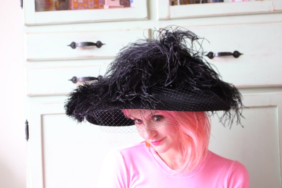 Vintage Mid Century Hat.....big fancy hat. made i… - image 2