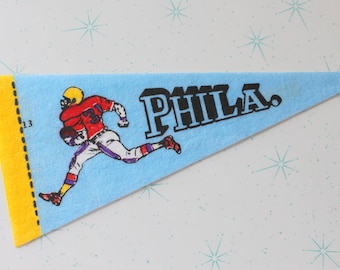 Banderín de fútbol americano de Filadelfia vintage de los años 60: decoración deportiva retro