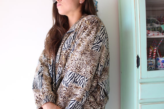 1990s LEOPARD Print Jacket..retro. 1980s. rad. 19… - image 4