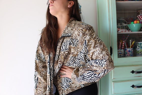 1990s LEOPARD Print Jacket..retro. 1980s. rad. 19… - image 3