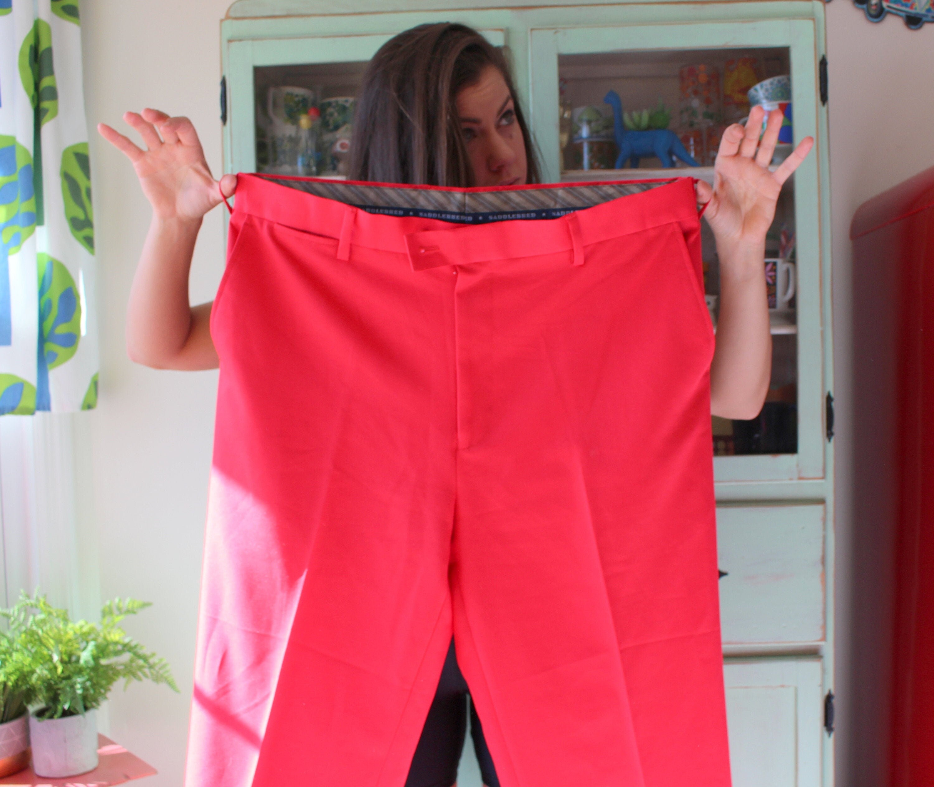 70s 80s Vintage RED Pants..grunge 